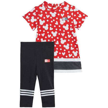 Komplet dla dzieci adidas nfants Disney Mickey Mouse Summerset czerwono-czarny GM6938